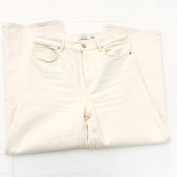& Other Stories Wide Leg Cream Button Fly Denim Jeans Size 28 - Picture 4 of 9